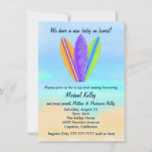 Surfboard Beach Baby Sip and See Dusche Party Einladung (Vorderseite)