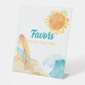 Surfboard Beach Gastgeschenk Sockelschild (Vorderseite)