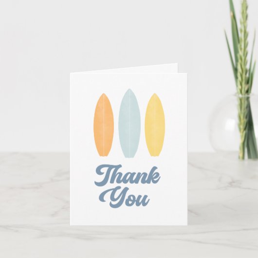 Surfboard Beach Geburtstagsparty Dankeskarte (Vorderseite)