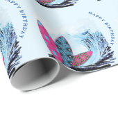 Surfboard Beach Geburtstagsparty Geschenkpapier (Rolleneckpunkt)