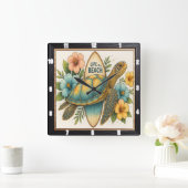 Surfboard Beach Life Quadratische Wanduhr (Zuhause)
