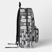 Surfboard Beach Schwarz-weiß Surfer Bedruckter Rucksack (Links)