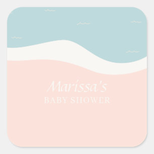 Surfboard Beach Square Sticker