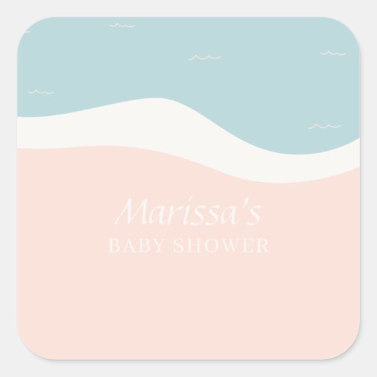 Surfboard Beach Square Sticker (Vorderseite)