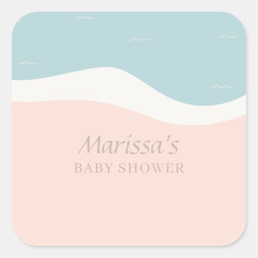 Surfboard Beach Square Sticker (Vorderseite)