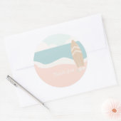 Surfboard Beach Vielen Dank Runder Aufkleber (Umschlag)