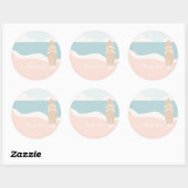 Surfboard Beach Vielen Dank Runder Aufkleber (Blatt)