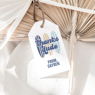 Surfboard dankt Typ Beach Geburtstag Vorliebe Tags Geschenkanhänger