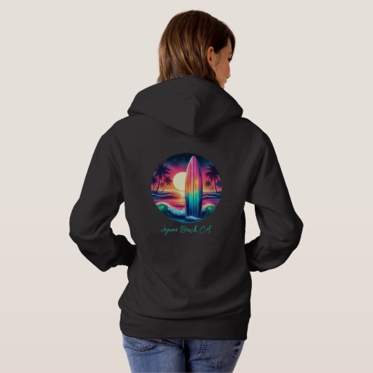 Surfboard-Escape Hoodie (Schwarz voll)