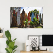 Surfboard Fence Maui, HI Poster (Heimbüro)