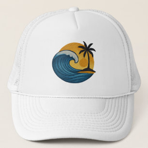 Surfboard für tropische Hibiskus Truckerkappe