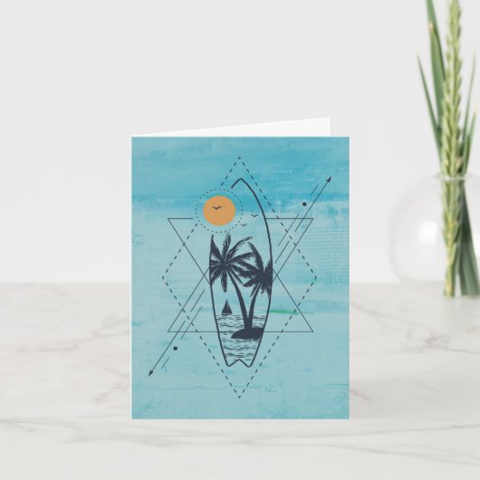 Surfboard greeting card karte (Vorderseite)