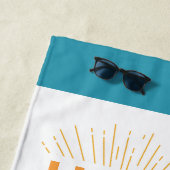 Surfboard High Tides Good Vibes Customizable Beach Strandtuch (Beispiel)