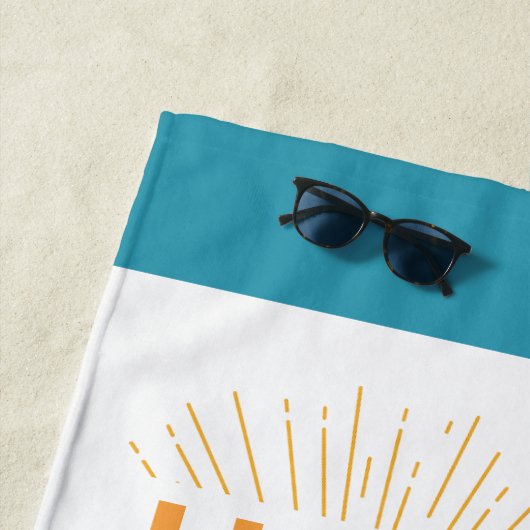 Surfboard High Tides Good Vibes Customizable Beach Strandtuch (Beispiel)