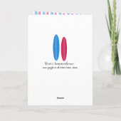 Surfboard Hochzeit / Jubiläum Glückwünsche Karte (Rückseite)