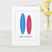 Surfboard Hochzeit / Jubiläum Glückwünsche Karte (Gelbe Blume)