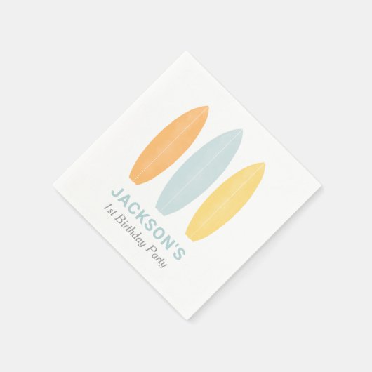 Surfboard Kindergeburtstag Party Serviette (Ecke)