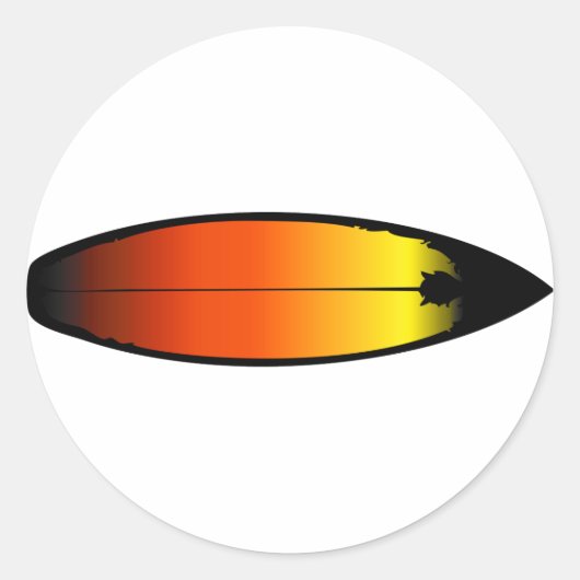 Surfboard Landschaft Runder Aufkleber (Vorderseite)