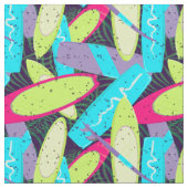 Surfboard Muster auf Palm-Blätter Stoff (Nahaufnahme)