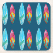 Surfboard-Muster Rechteckiger Pappuntersetzer (Vorderseite)