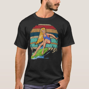 Surfboard Ocean Surfer Waves Wassersport Retro Sur T-Shirt