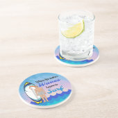 Surfboard Ocean Waves Blue Motivierend Zitat Getränkeuntersetzer (Seite)