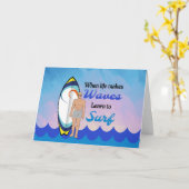 Surfboard Ocean Waves Blue Motivierend Zitat Karte (Gelbe Blume)