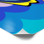 Surfboard Ocean Waves Blue Motivierend Zitat Poster (Ecke)