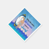 Surfboard Ocean Waves Blue Motivierend Zitat Serviette (Ecke)