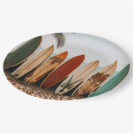 Surfboard Paper-Teller Pappteller (Schrägansicht)
