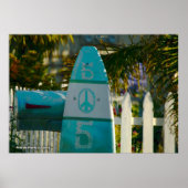 Surfboard Peace Mailbox Poster (Vorne)