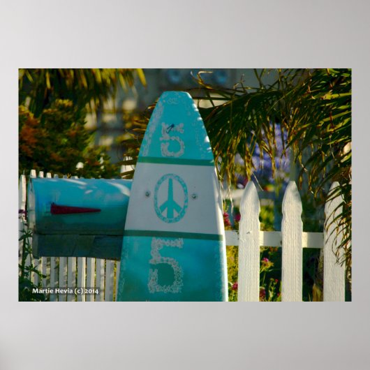 Surfboard Peace Mailbox Poster (Vorne)