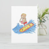 Surfboard-Rede Einladung (Stehend Vorderseite)