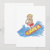 Surfboard-Rede Einladung (Vorne/Hinten)