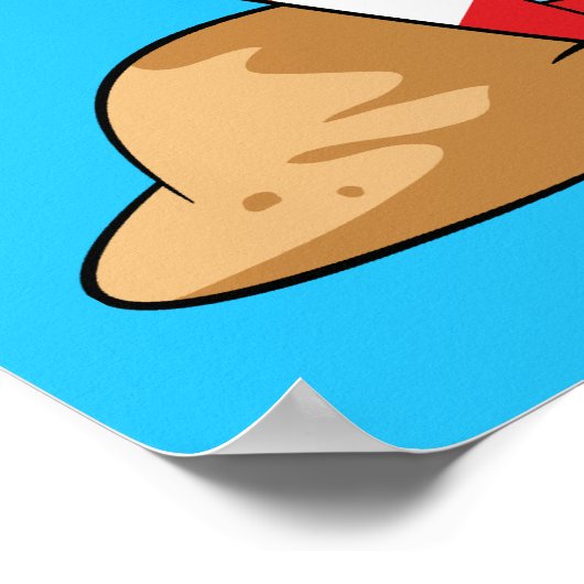 Surfboard Santa Poster (Ecke)