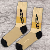 Surfboard-Silhouette auf Ocean Beach Sand Socken