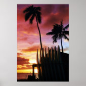 Surfboard Sunset Poster (Vorne)