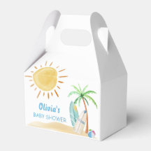 Surfboard Sunshine Beach Palm Tree Baby Dusche