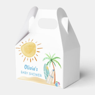 Surfboard Sunshine Beach Palm Tree Baby Dusche Geschenkschachtel