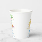 Surfboard Sunshine Beach Palm Tree Baby Dusche Pappbecher (Links)