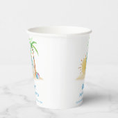 Surfboard Sunshine Beach Palm Tree Baby Dusche Pappbecher (Rechts)