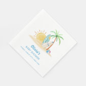 Surfboard Sunshine Beach Palm Tree Baby Dusche Serviette (Ecke)