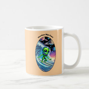 Surfboard Surfspace Alien Riding a Wave URM Kaffeetasse