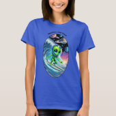 Surfboard Surfspace Alien Riding a Wave URM T-Shirt (Vorderseite)