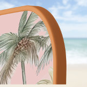 Surfboard Tropical Island Floral Teal Initials Pickleball Schläger