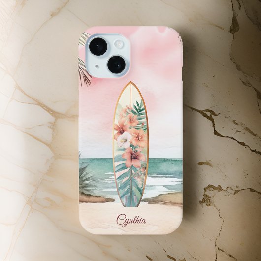 Surfboard Tropische Blume Island Monogram Case-Mate iPhone Hülle