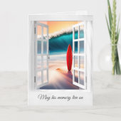 Surfboard und Ocean Wave Beileid Karte (Vorderseite)