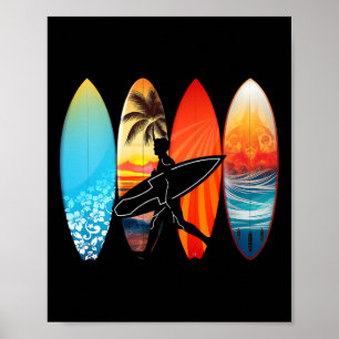 Surfboarder Hawaii-Welle Surfen Surfboard-Liebhabe Poster