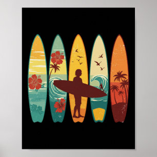 Surfboarder Hawaii-Welle Surfen Surfbrett Liebhabe Poster