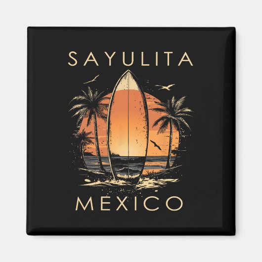 Surfboarder Sayulita Mexico Beach Surfing Surfer V Magnet (Vorne)